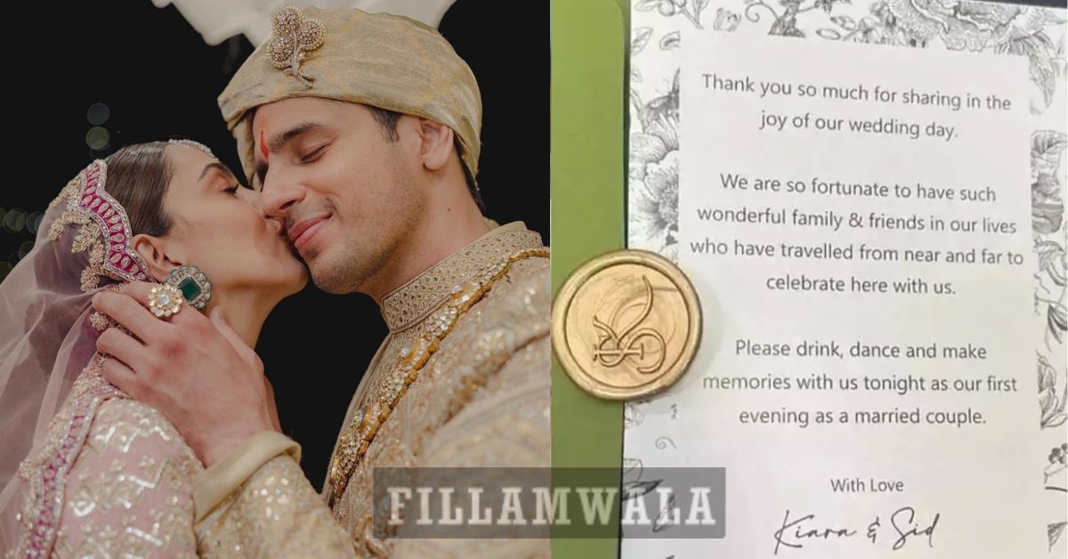 "Kiara Advani and Sidharth Malhotra's Heartwarming Note to Guests at Their Wedding Goes Viral"